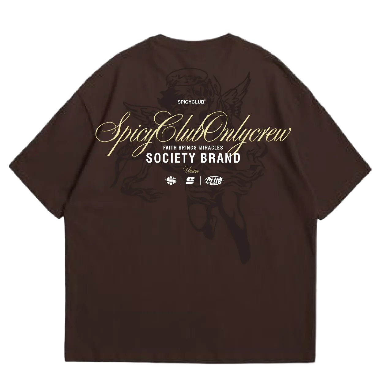 Camiseta Unisex Marrón - Vista trasera